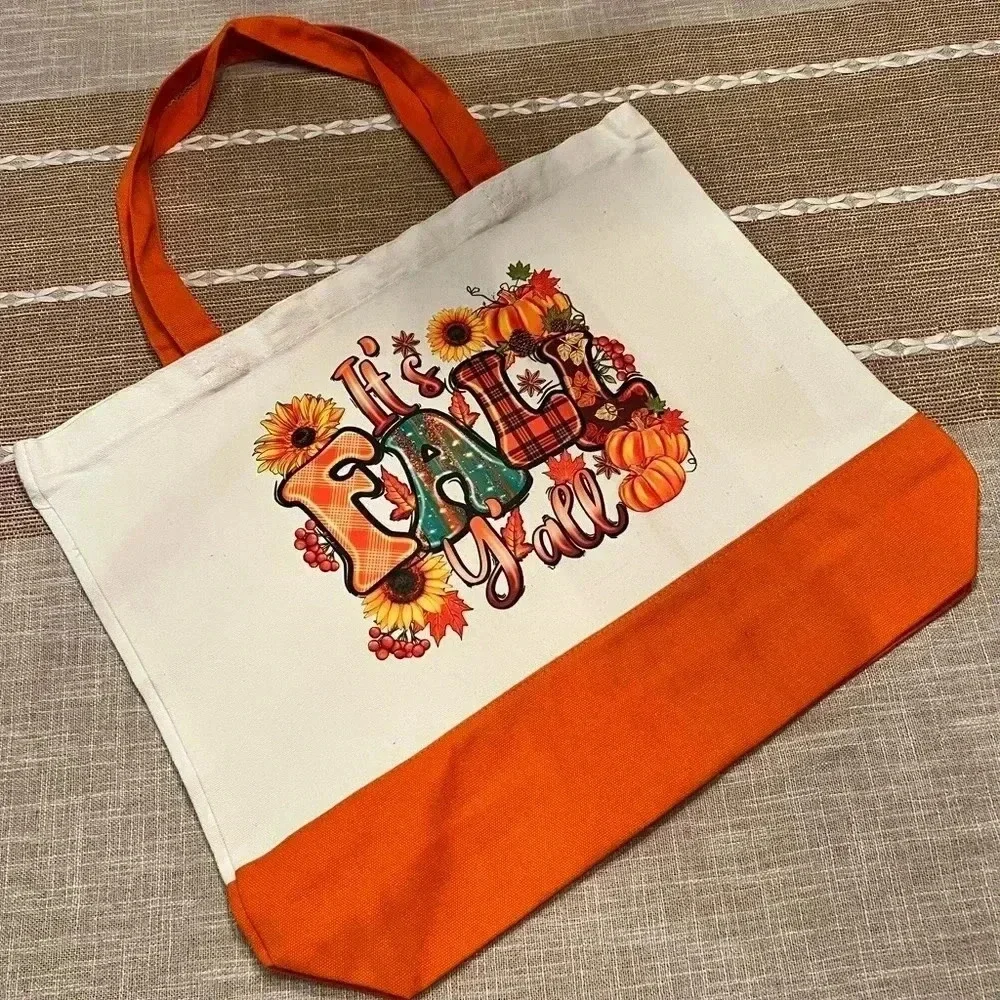 “It’s Fall Y’all” / Fall Canvas Tote Bag - Fall/Autumn Design